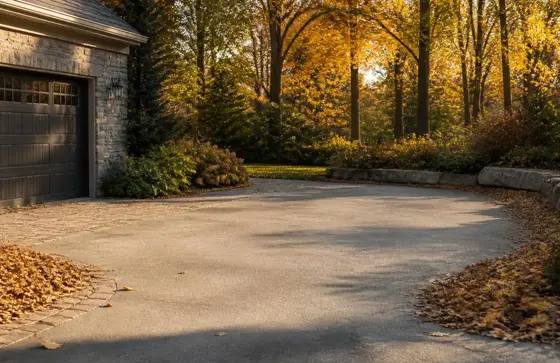 A freshly cleaned driveway
